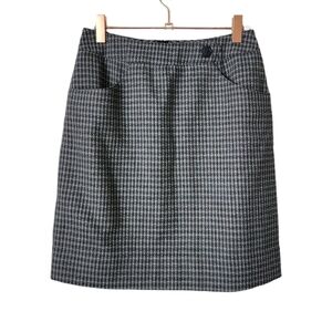 MY WEEKEND CLOTHES Wool Mini Skirt Gray Plaid Lined Size 4‎ Dark Academia